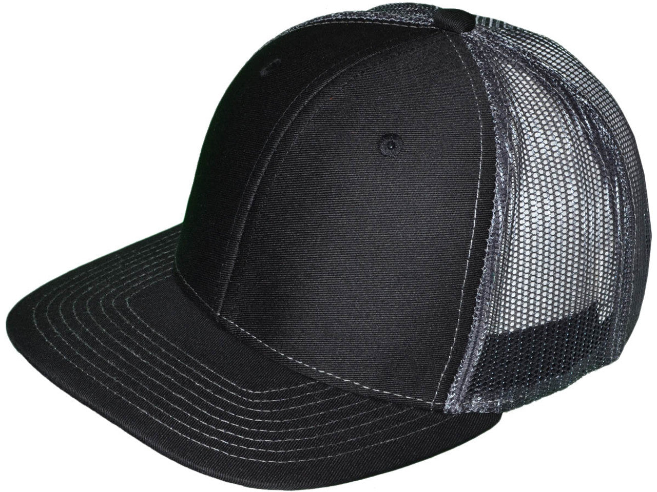 Blank Trucker Hats - 6 Panel SnapBack Mesh BK Caps (Compare to Richardson Trucker Hats 112) - 5216 SKU#HT_BKC_2812