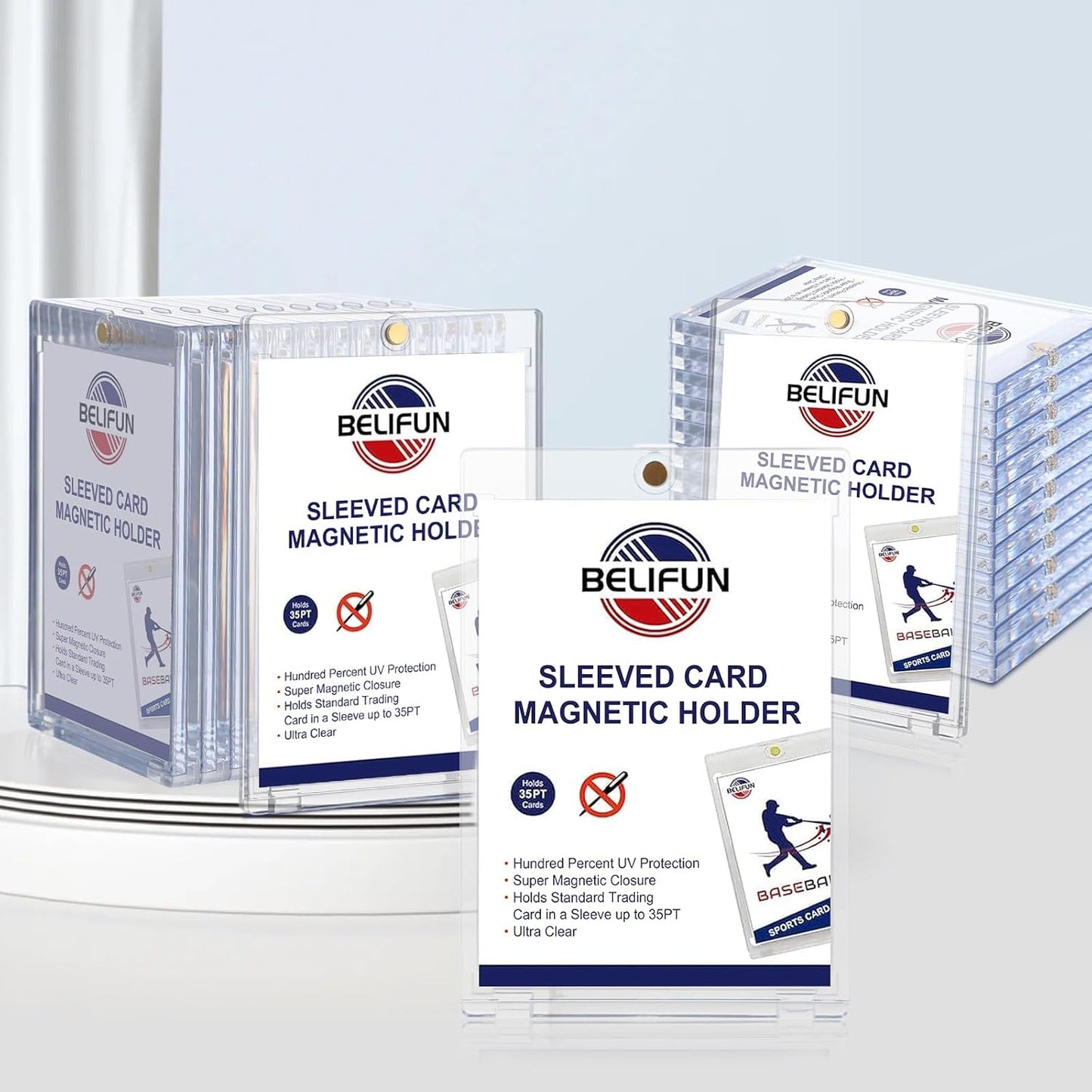 One Touch Sleeved-Card Magnetic-Holders - 35PT Trading Card Holders SKU#SMCH35PT