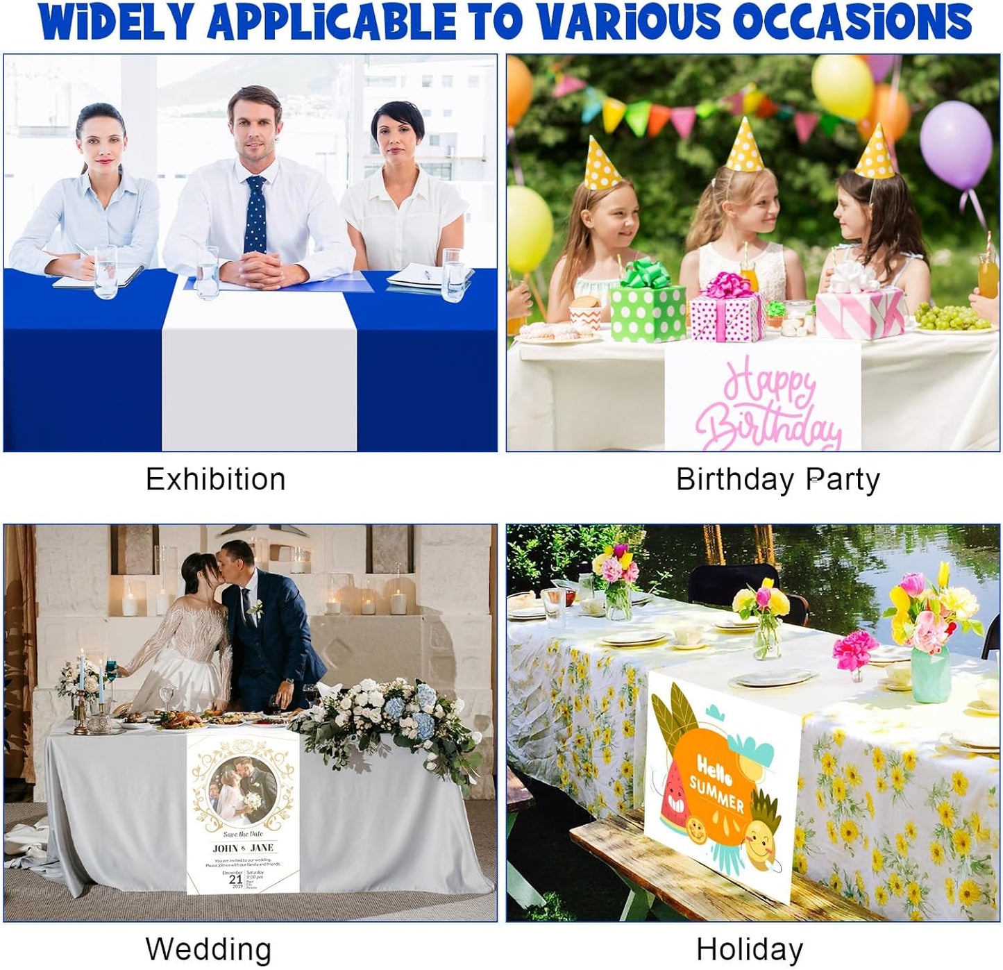 Polyester White Table Runner SKU#24X71PWTR