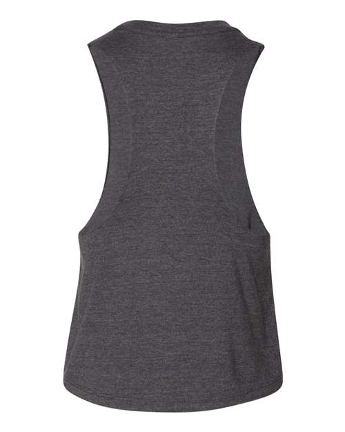 Bella Canva Dark Grey Heather Racerback Crop Tank 6682 SKU#BCDGHRBCT6682