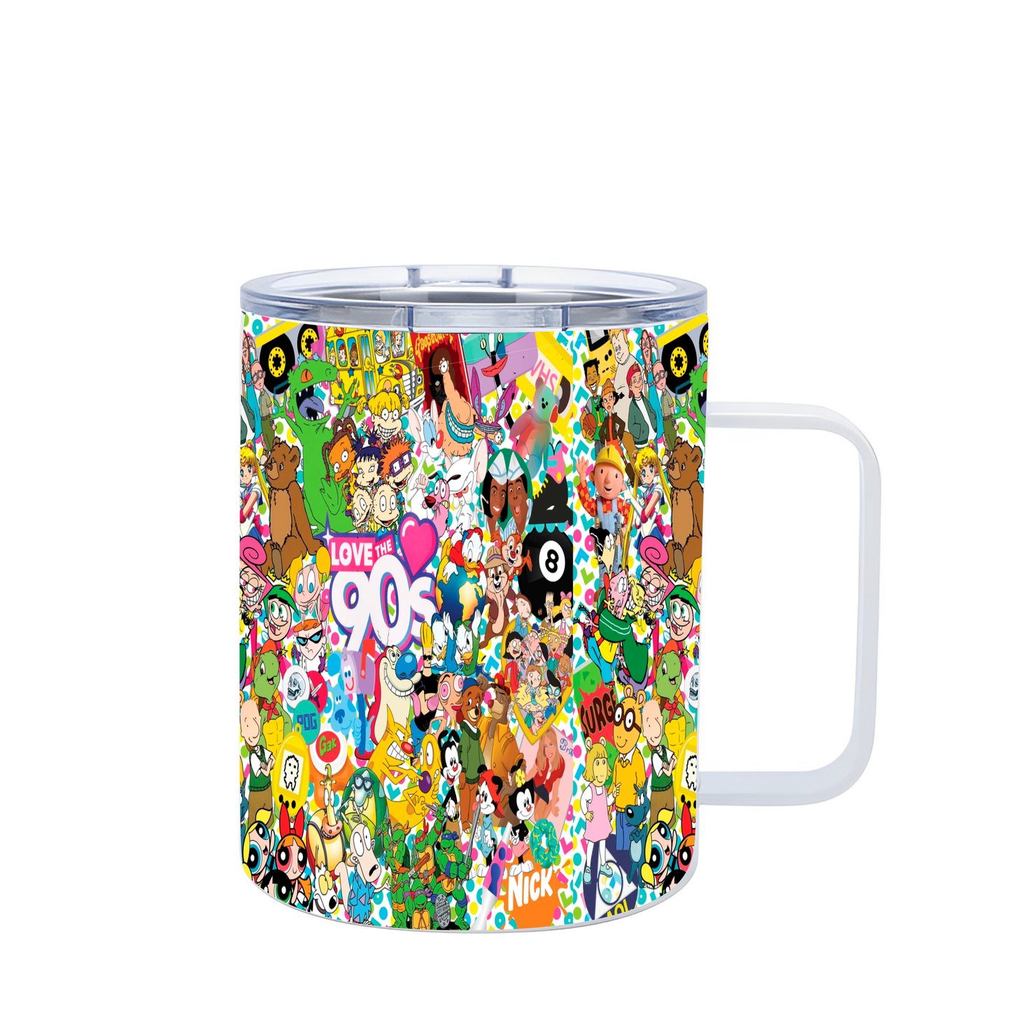 12oz Coffee Tumbler with Handle & Lid SKU#12UCTHLCC27