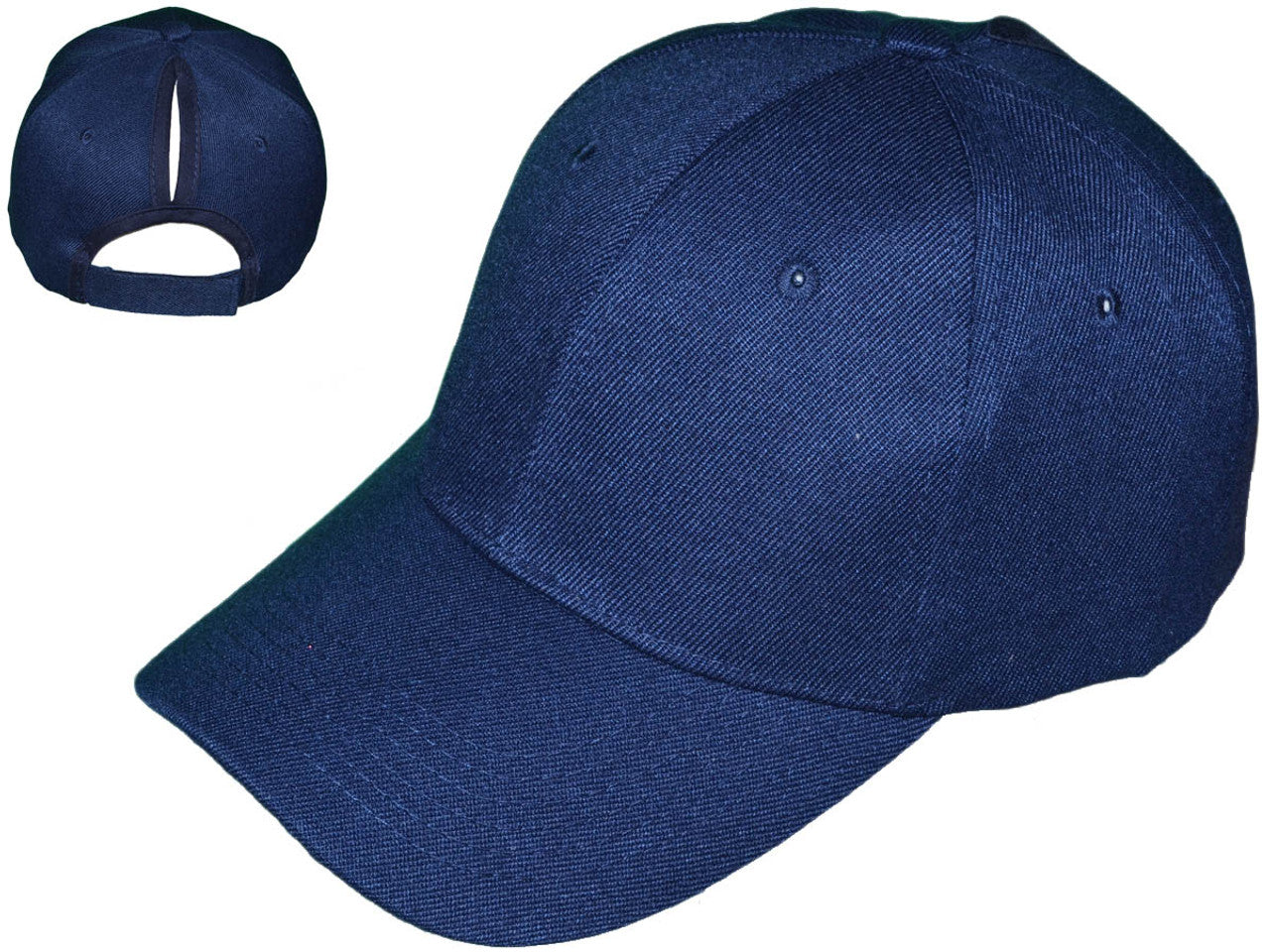 PONYTAIL BLANK BASEBALL HATS - BK CAPS STRUCTURED 6 PANEL MID PROFILE WOMEN FASHION MESSY HIGH BUN - 5311 SKU#BKBPBC5311