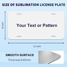 Car License Sublimation 12X6in Metal Automotive Plates 0.45mm SKU#ASMALP12X6