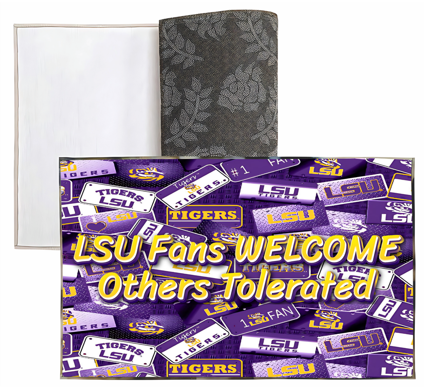 Liberty Bags - Sublimation Dornier Rug LSU Fans Welcome Others Tolerated LSU License Plates  PSB5080 SKU#LBSDRPS508008666000LARUG11