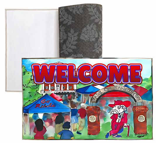 Liberty Bags - Sublimation Dornier Rug University of Mississippi Ole Miss Rebels Welcome  PSB5080 SKU#LBSDRPS508008666000MSRUG20