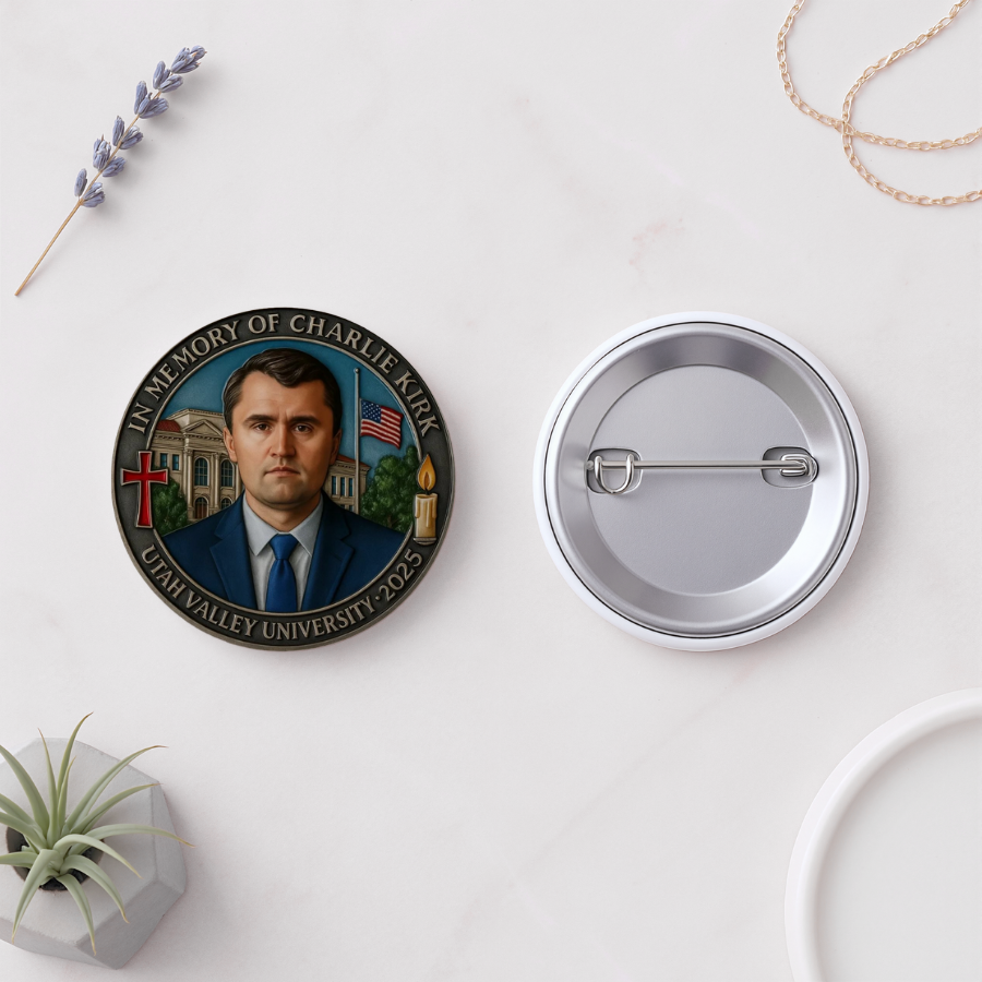Custom Charlie Kirk Button Pins SKU#MBPNCK