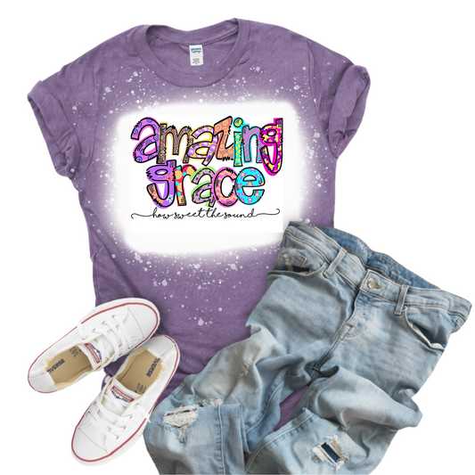 Women's Gildan Heather Purple Amazing Grace Shirt  SKU#GHP64000S13