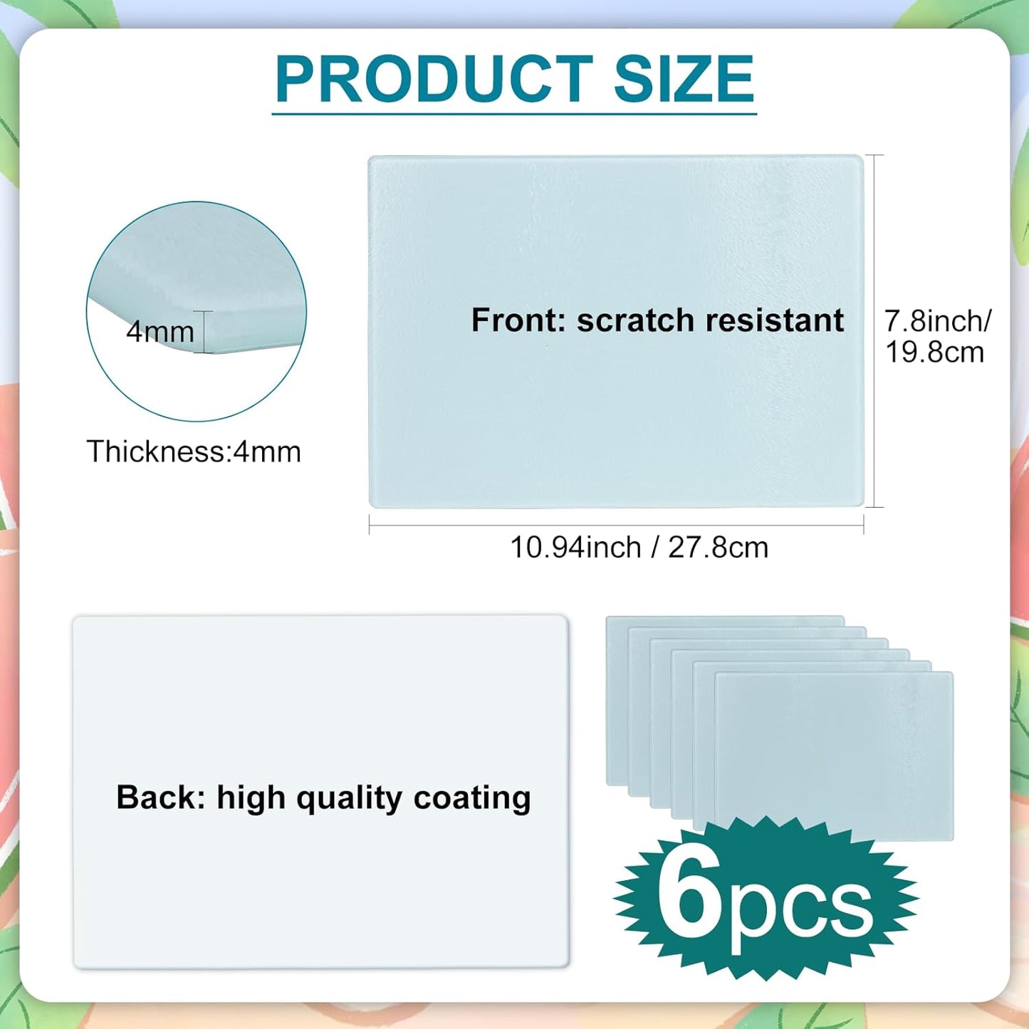 Sublimation Glass Cutting Board SKU#SGCB