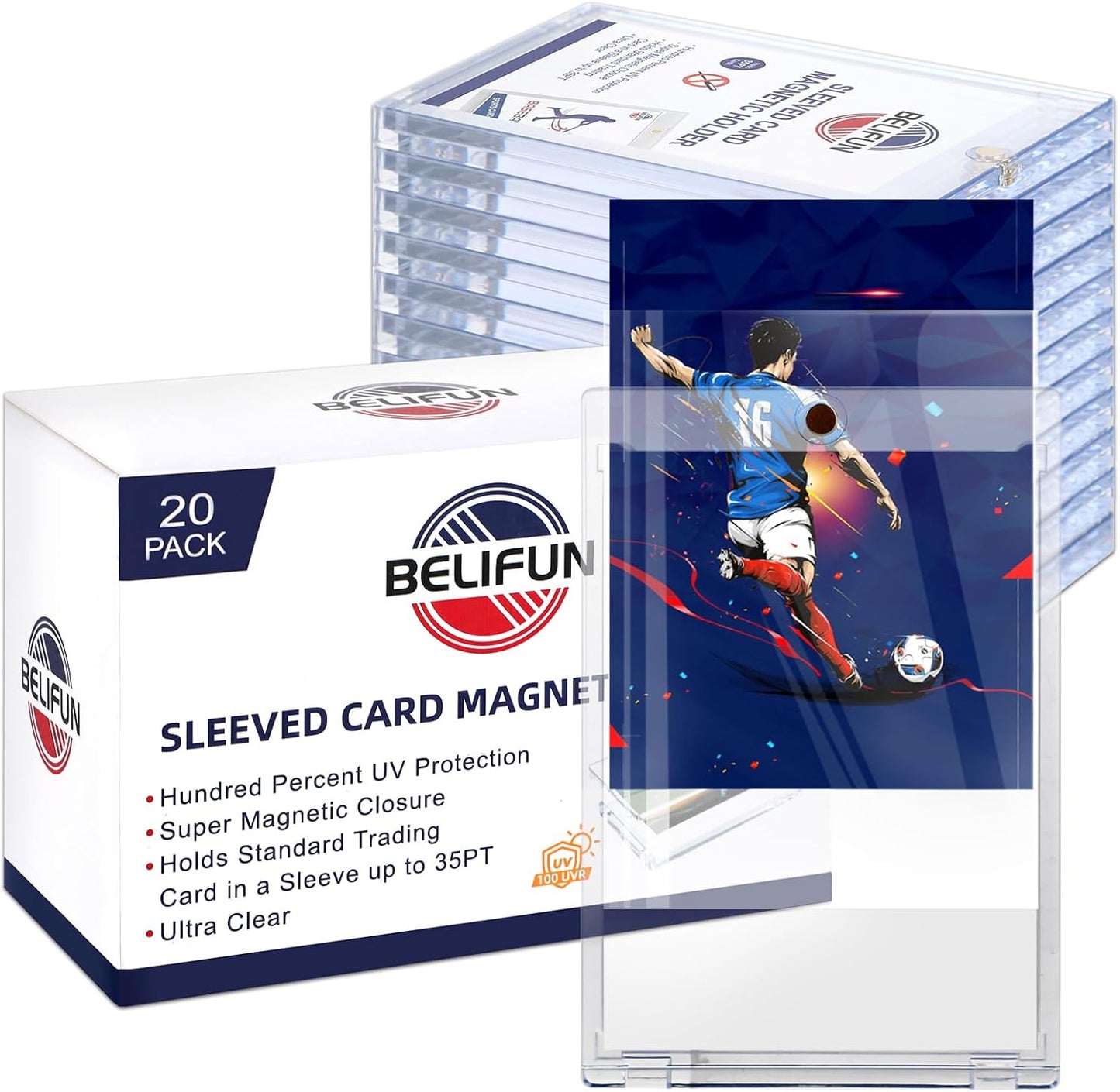 One Touch Sleeved-Card Magnetic-Holders - 35PT Trading Card Holders SKU#SMCH35PT