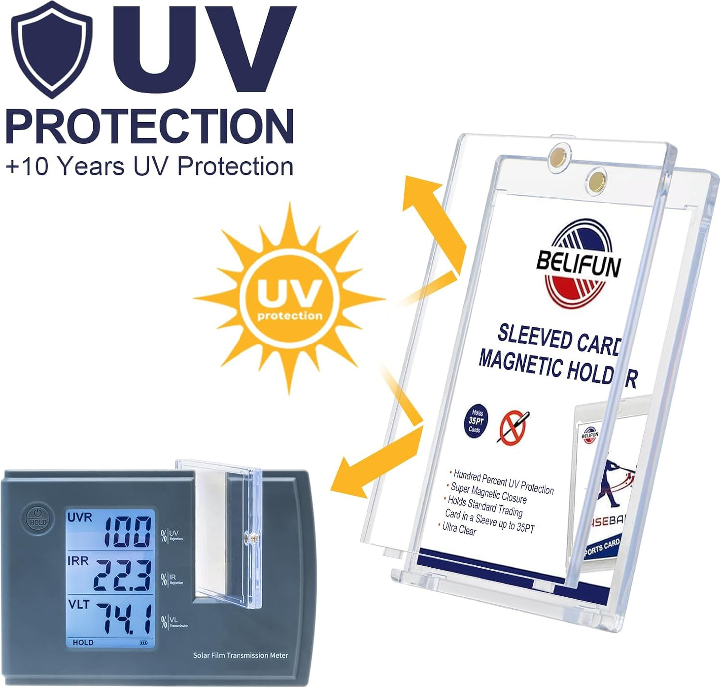 One Touch Sleeved-Card Magnetic-Holders - 35PT Trading Card Holders SKU#SMCH35PT