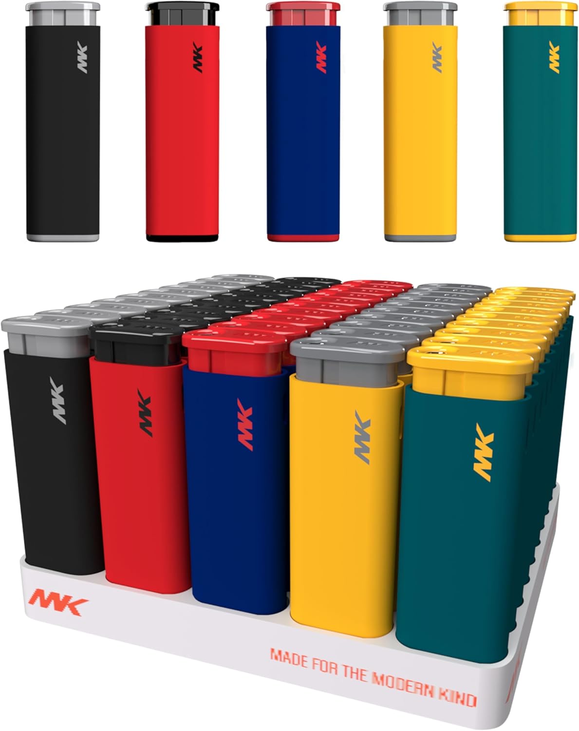 MK Lighter Jet-Hue Windproof Butane Refillable Lighters SKU#MKLFR