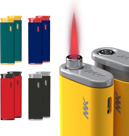 MK Lighter Jet-Hue Windproof Butane Refillable Lighters SKU#MKLFR