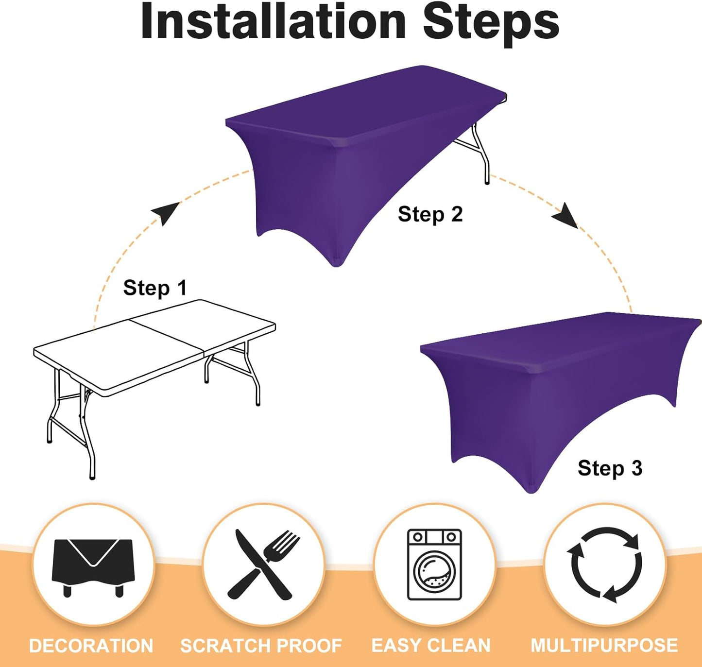 Spandex Waterproof 6' Tablecloths SKU#SW6FT