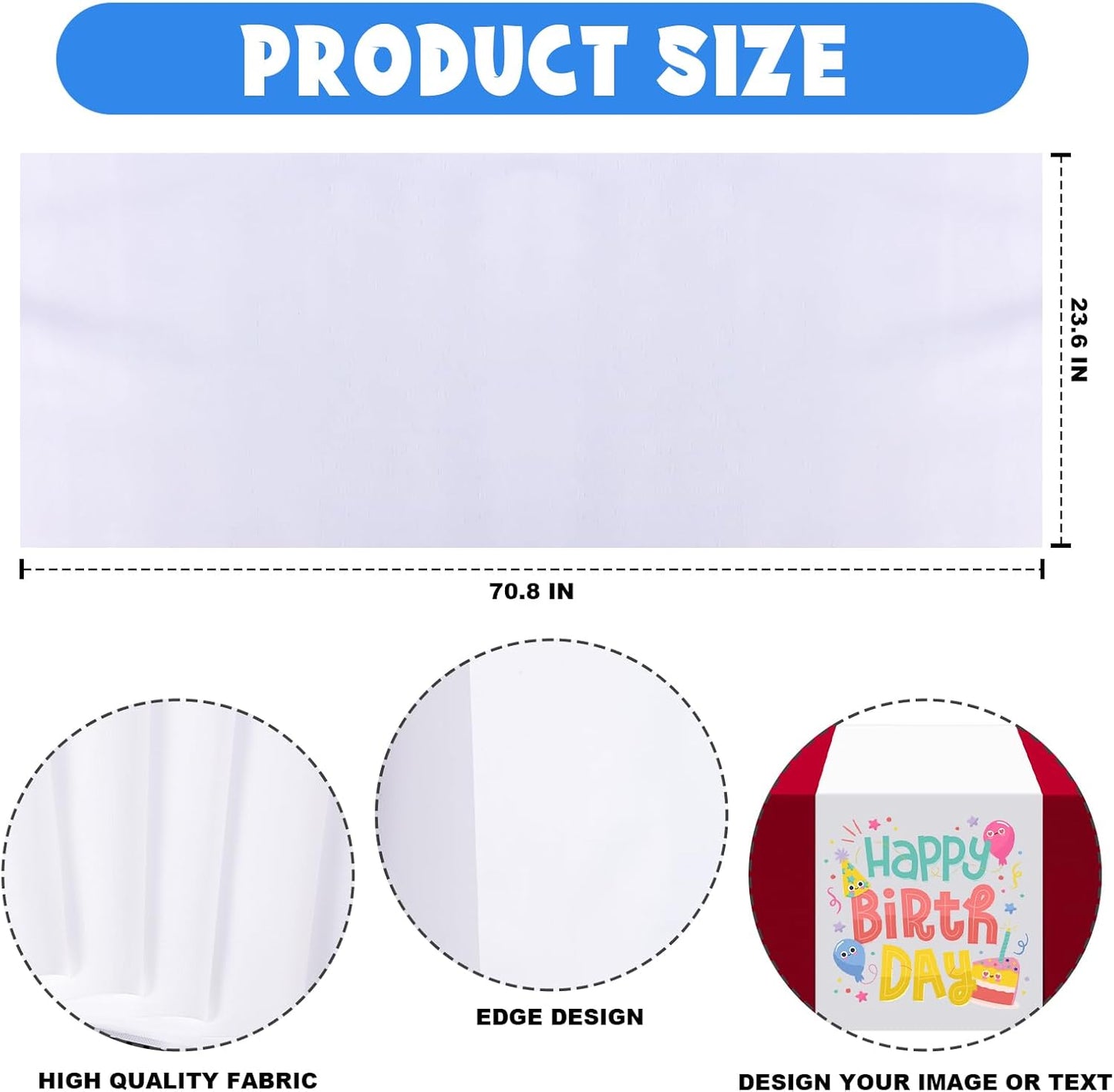 Polyester White Table Runner SKU#24X71PWTR