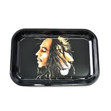 Customizable Tin Metal Rolling Tray Small Size Metal Tobacco Rolling Tray SKU#7X5BLKRT