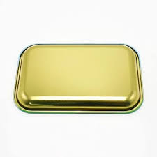 Customizable Tin Metal Rolling Tray Small Size Metal Tobacco Rolling Tray SKU#7X5BLKRT
