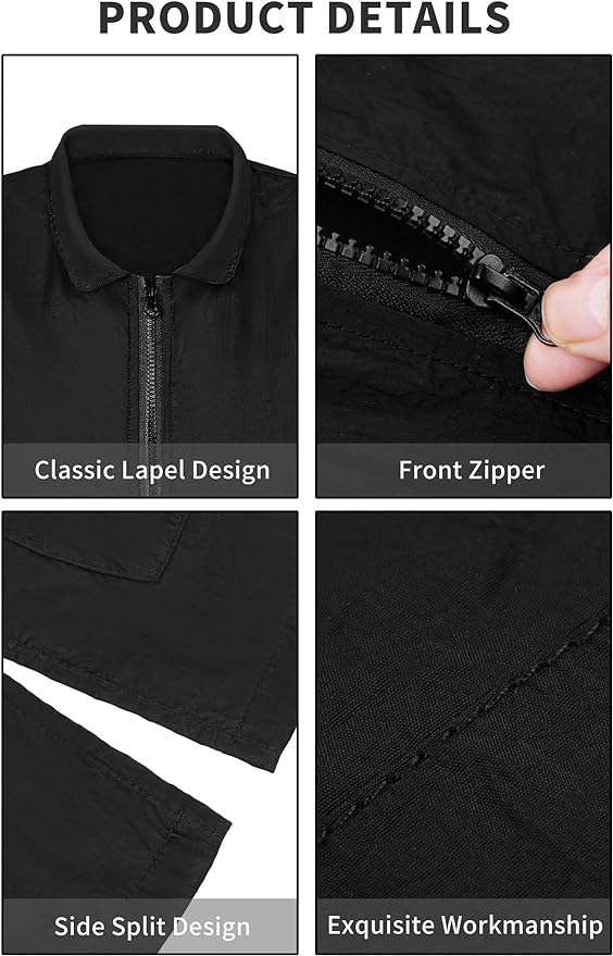 Pet Grooming Work Clothes Water Resistant Pet Grooming Smock Workwear with Full Zipper Short Sleeves SKU#ASMCKBLK