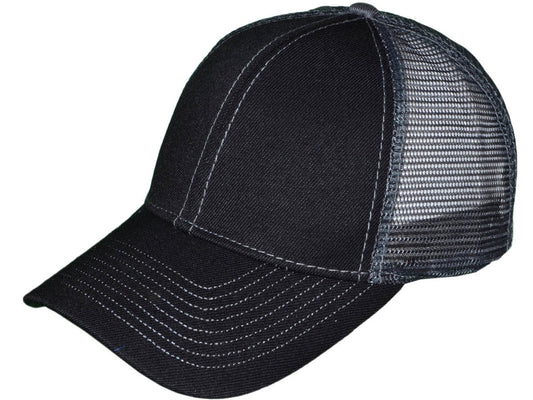 WASHED COTTON TRUCKER HATS - LOW PROFILE UNSTRUCTURED COTTON MESH BK CAPS (28 COLORS) - 5264 SKU#HT_BKC_2819