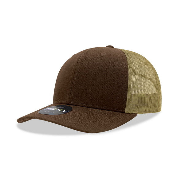 Decky 6021 6 Panel Mid Profile Structured Cotton Blend Trucker SKU#DKY-6021