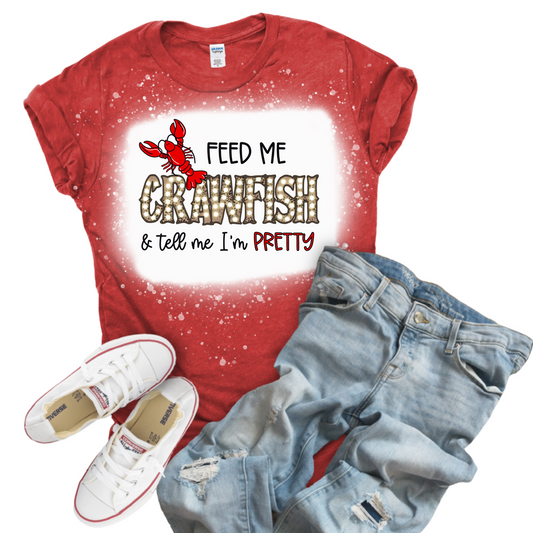 Women's Gildan Heather Red Feed Me Crawfish and Tell Me I am Pretty Shirt  SKU#GHR64000S60
