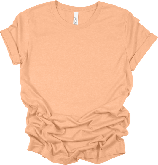 Bella Canva Heather Peach Jersey Shirt 3001CVC SKU#BCHP3001CVC