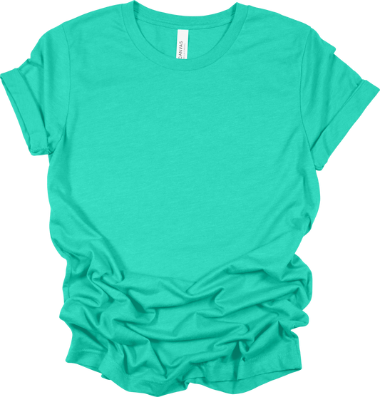 Bella Canva Heather Sea Green Jersey Shirt 3001CVC SKU#BCHSG3001CVC