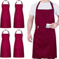 Chef Apron, Waterproof Apron, Adjustable Apron with 2 Pockets for Men Women, Professional Apron for Kitchen Cooking Gardening Painting Baking Restaurant (Wine) SKU#AWINEAPRON