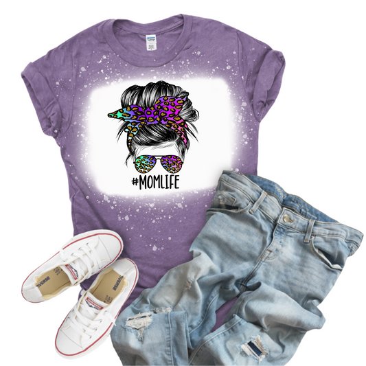 Women's Gildan Heather Purple Mom Life Shirt SKU#GHP64000S37