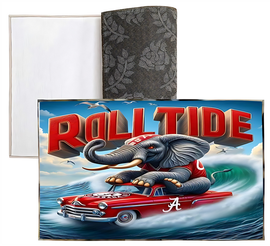 Liberty Bags - Sublimation Dornier Rug Alabama Roll Tide Elephant Surfing in Classic Car PSB5080 SKU#LBSDRPS508008666000RUG34