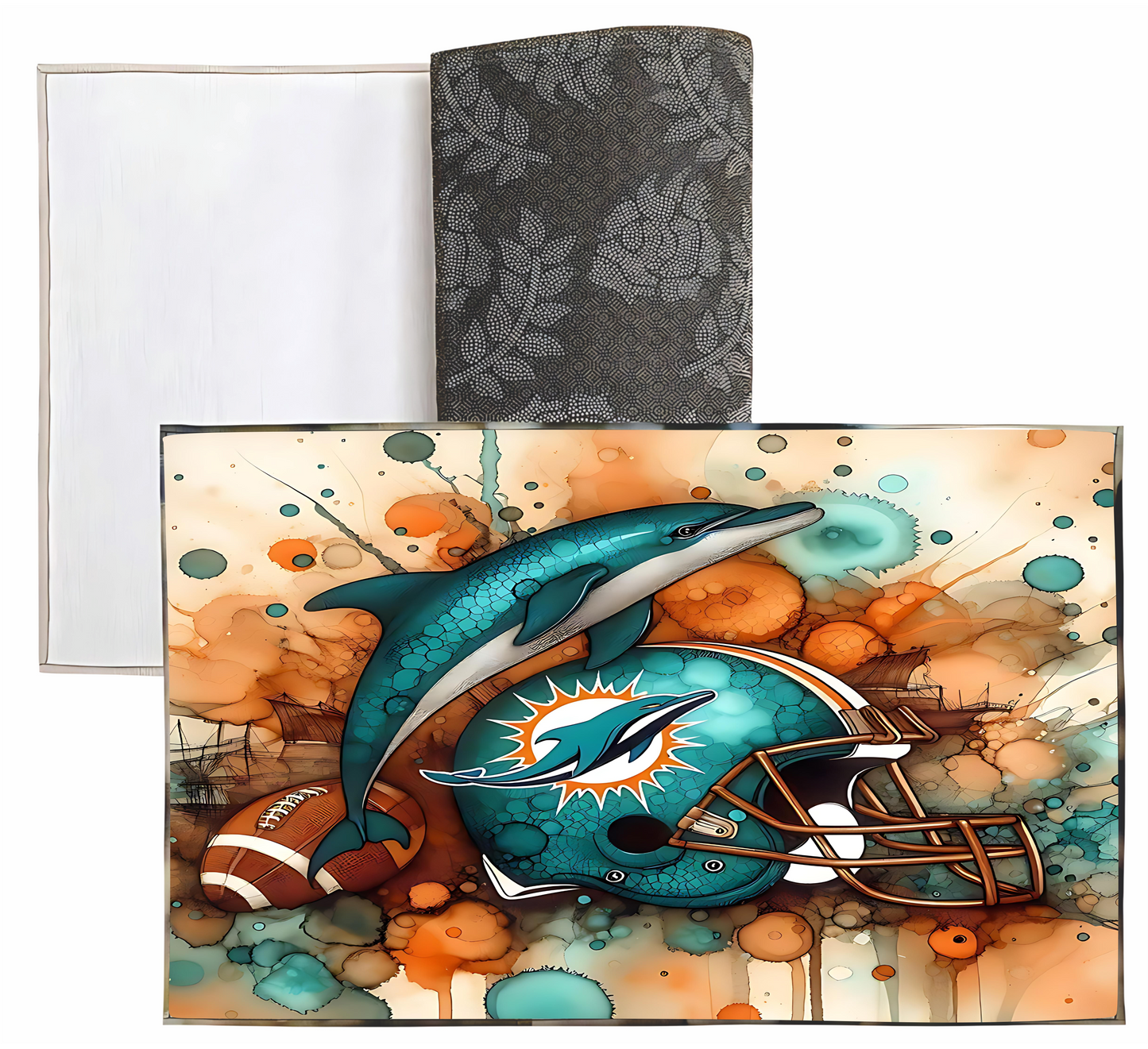 Liberty Bags - Sublimation Dornier Rug Miami Dolphins Watercolor Helmet and Dolphin PSB5080 SKU#LBSDRPS508008666000RUG77