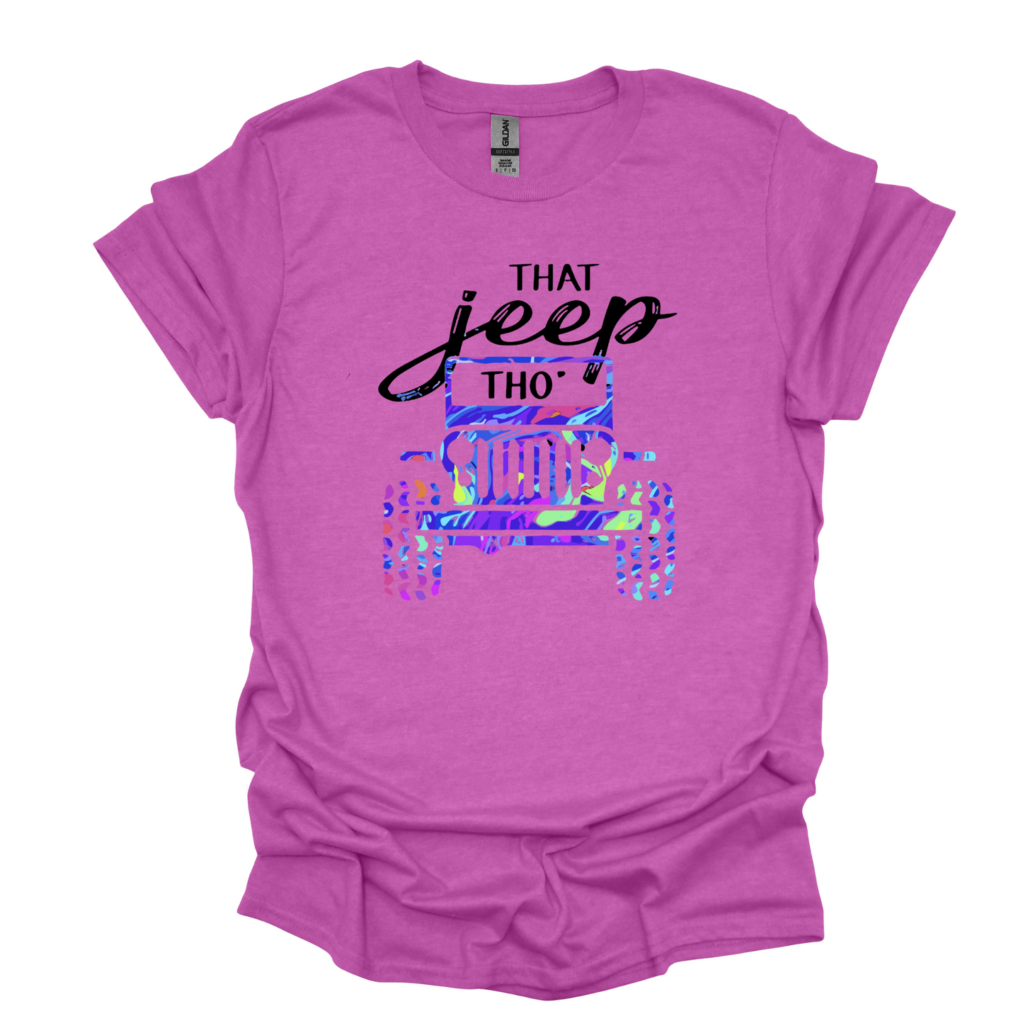 Gildan - Softstyle® T-Shirt - 64000 Heather Radiant Orchid That Jeep Tho' Shirt SKU#GHRO64000S47