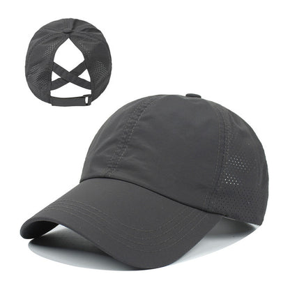 TOPTIE Criss Cross Ponytail Baseball Cap Mesh Quick-Dry Mesh Cooling Ponytail Hat for Women Outdoor Sports SKU#3CAP-PA0306