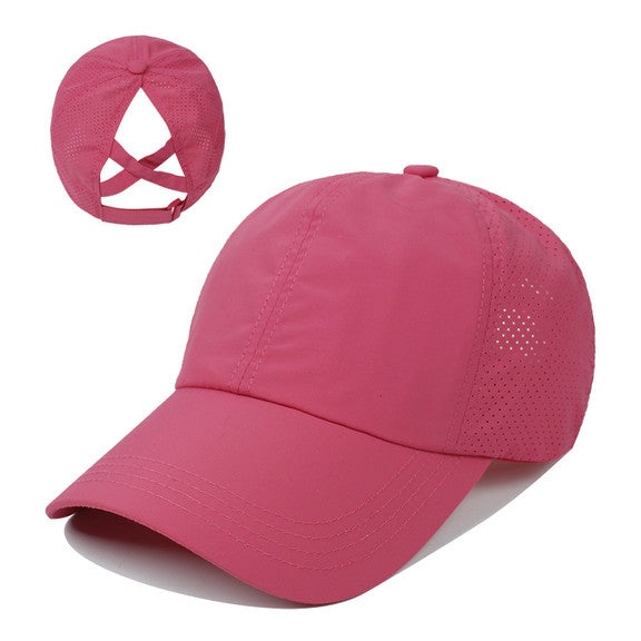 TOPTIE Criss Cross Ponytail Baseball Cap Mesh Quick-Dry Mesh Cooling Ponytail Hat for Women Outdoor Sports SKU#3CAP-PA0306