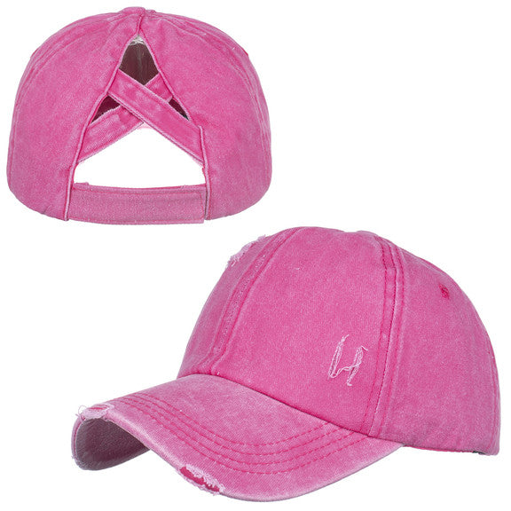TOPTIE Tie Dye Ponytail Baseball Cap for Women Criss Cross Messy High Bun Dye Ponytail Hat SKU#6HAT-EL0046