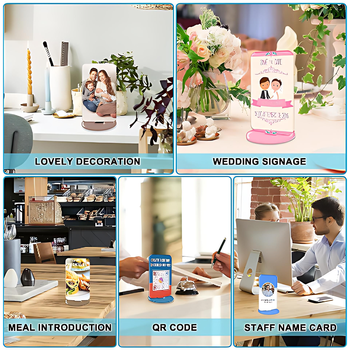 Sublimation Blanks Acrylic Photo Display Stand, 4" x 2.4" Table Sign blanks With Acrylic Base SKU#4X2.4ACPDISLPAY